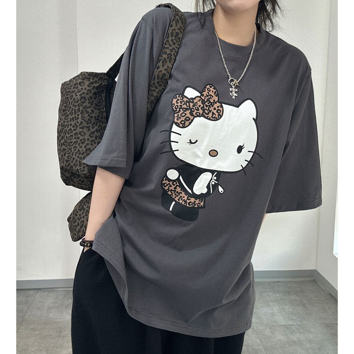 국내제작 빅사이즈 레터링 프린팅 여름 반팔 박스티 반팔티셔츠