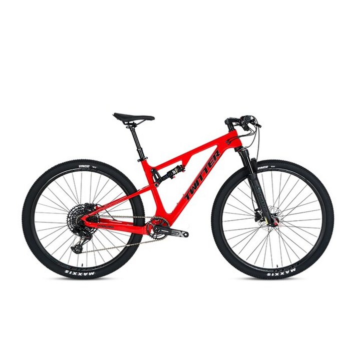 접이식 자전거 초경량 이동식 자전거Twitterbicycle Overlord M6100-12S 듀얼 서스펜션 산악 자전거 유압, 05 빨간_01 27.5x15
