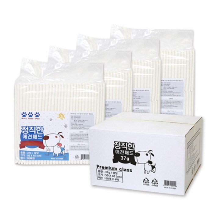 정직한패드 50 x 40cm 프리미엄 37g 소형 60매 x 4팩 정직한패드 50 x 40cm 프리미엄 37g 소형 60매 x 4팩
