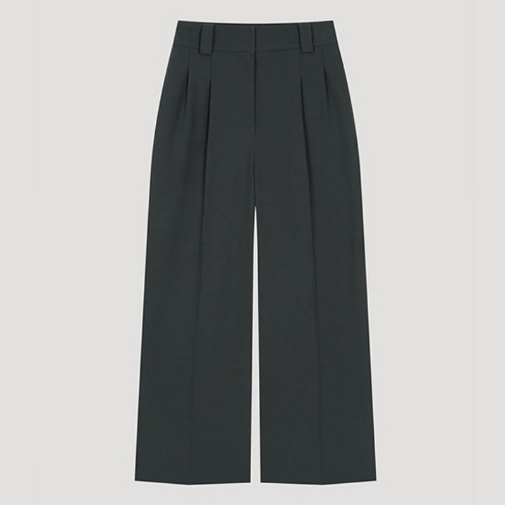 리스트 여성용 백밴딩 투턱 와이드 팬츠