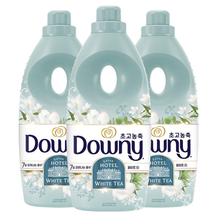 다우니 7일향수 초고농축 섬유유연제 화이트티 본품, 3개, 1.05L