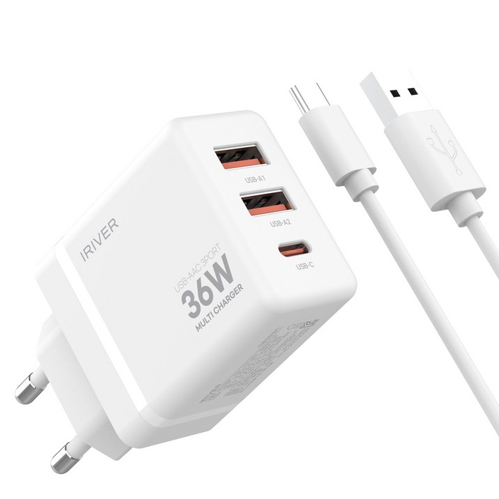 아이리버 36W 3포트 멀티 충전기 USB-A/A/C