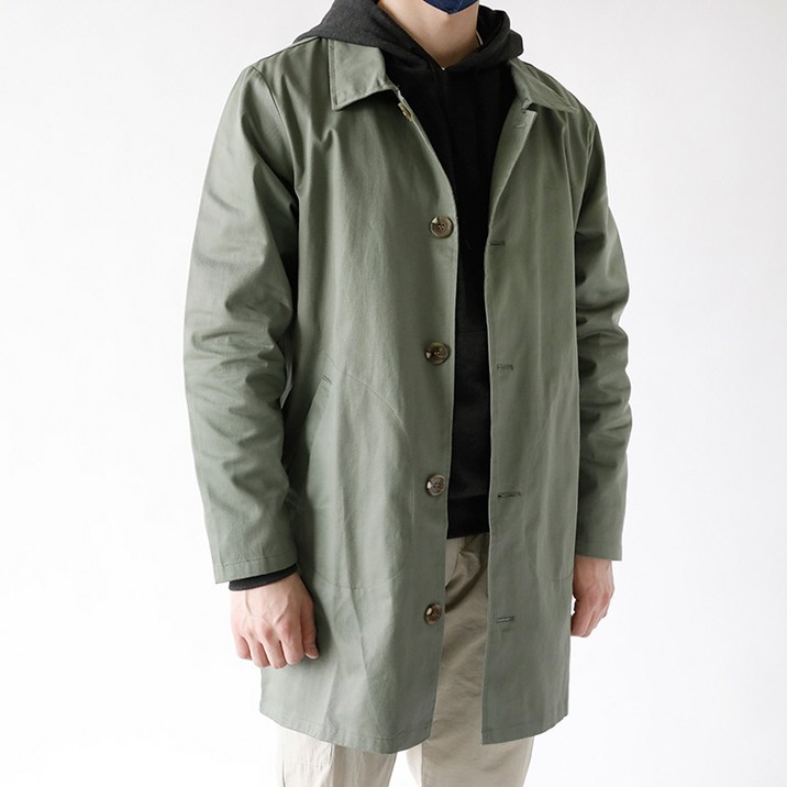 해리슨 남성용 베이직 코튼 싱글 트렌치 코트 HA1005 STY1004