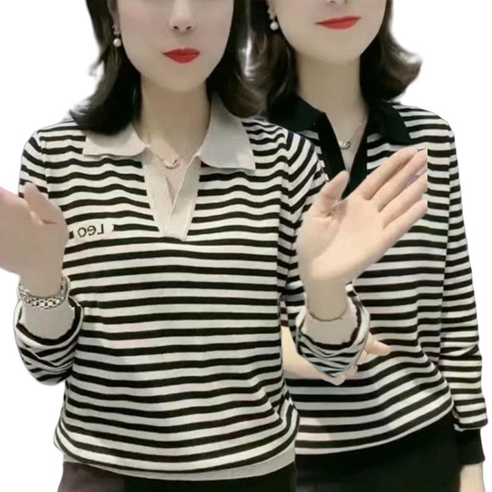 1+1 중년여성 엄마 티셔츠 긴팔티 블라우스 맨투맨 티 데일리 캐주얼 VNF7580 28