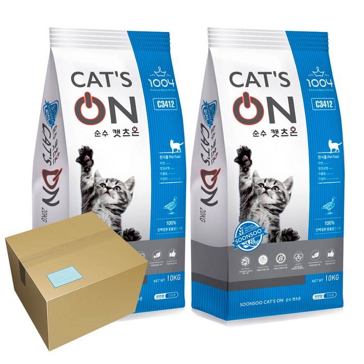 펠리코 캣츠온 길고양이 길냥이 새끼 대용량 건식 밥 먹이 음식, 10kg, 2개