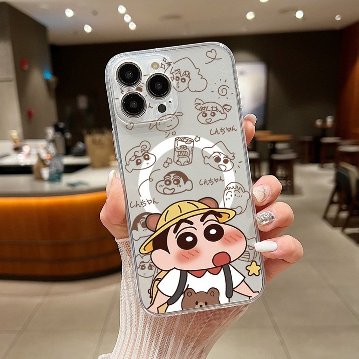 크레용 신짱 짱구 액션가면 신형만 흰둥이 갤럭시 s25 s24 s23 fe 케이스 굿즈 Crayons Shinchans Magsafe 자기 전화 S25 S24 S23 S22 S21