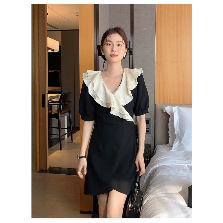 퍼프소매 와이드 벌룬 격식있는 원피스 하객룩 모임룩
