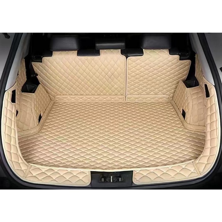 럭키카 쏘렌토 MQ4 트렁크매트 카매트 차박매트 방수 가죽 매트 도어매트증정, 아이보리, 5인승크렐사운드무