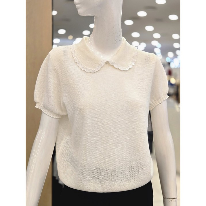 [케네스레이디] 레이스 카라 니트 티셔츠  EVPOPH9800