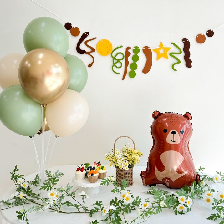 쏙쏙마켓 숲속 동물 친구들 생일파티, 1세트, 곰 세트