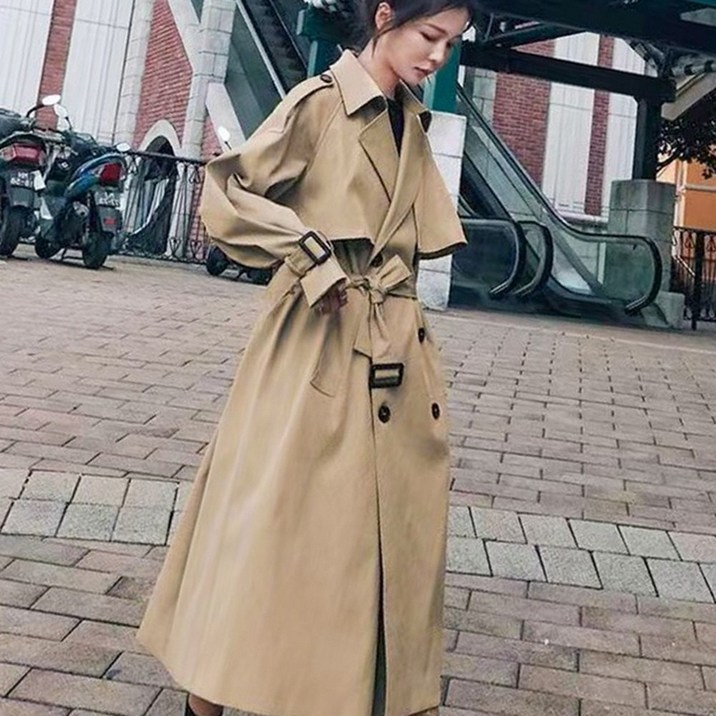 여성 베이직 루즈핏 트렌치 코트 가을 롱자켓 아우터