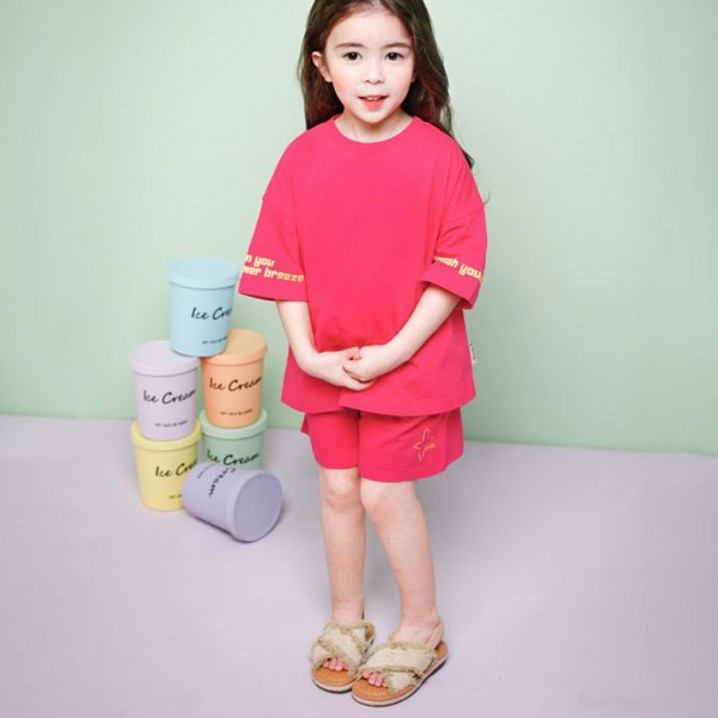 젤리스푼 여아용 HIT 레터링 포인트 루즈핏 상하의 세트 젤리스푼 여아용 HIT 레터링 포인트 루즈핏 상하의 세트