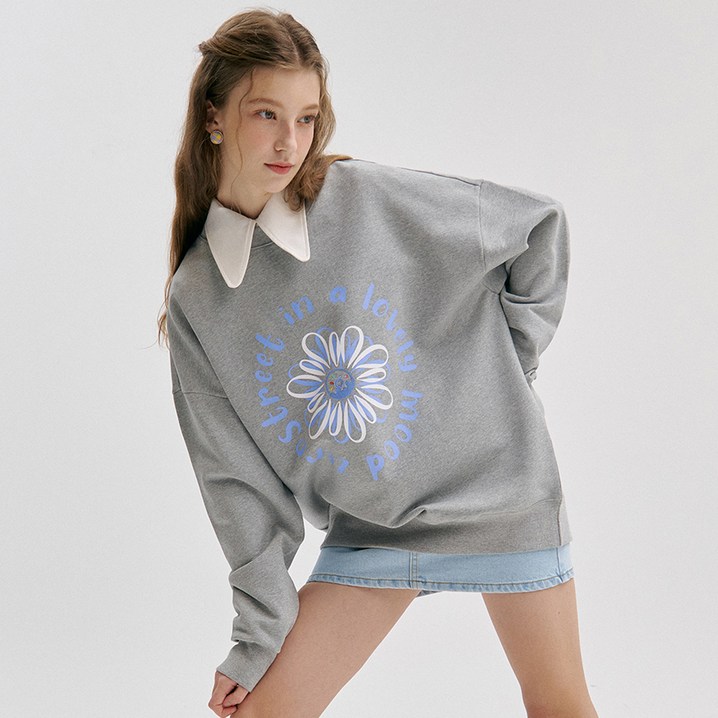 제로스트릿 여성용 플라워 도넛 맨투맨