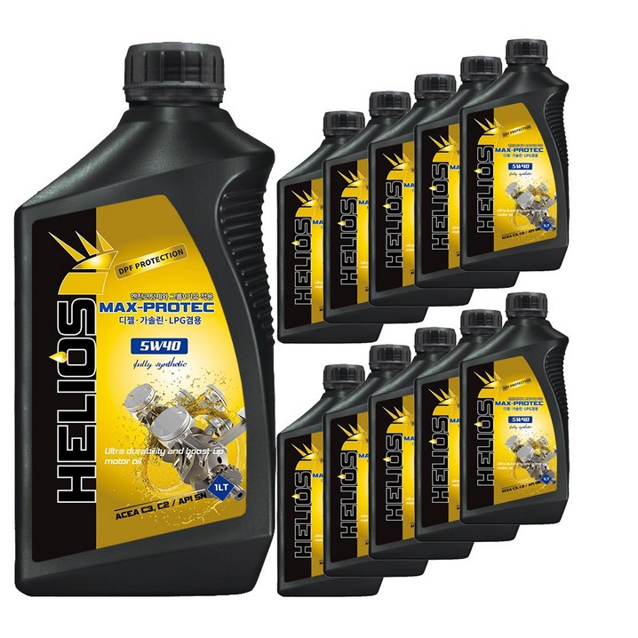 헬리우스 맥스프로텍 5W40 C3 DPF SN공용 그룹V적용 1L X 10 1BOX, 5w40, 10개, 1L