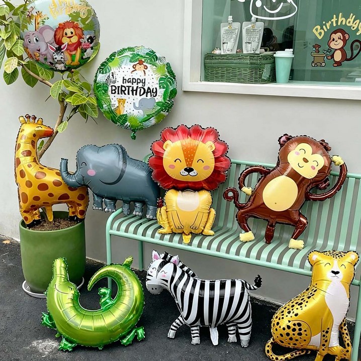 동물 사파리 풍선 9종 세트  동물 풍선 세트 세트 생일 장식 ,대형 동물 풍선  9종세트