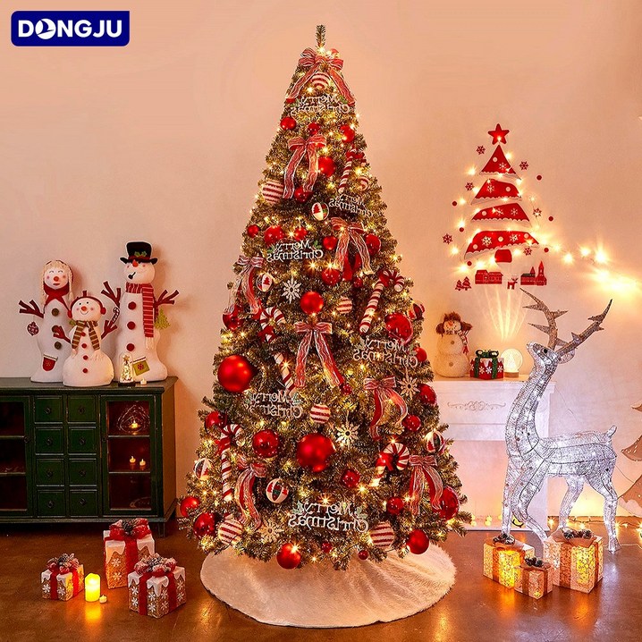 동주 트리 풀세트 장식 스카치 눈꽃 트리 300cm LED 전구포함