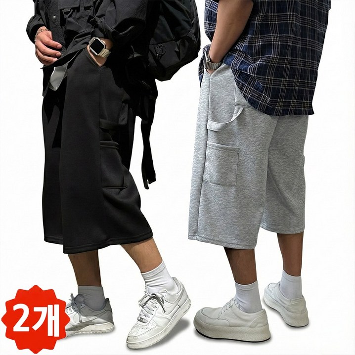 빠델 당일출고11 6부 7부 카펜터 버뮤다팬츠 벌룬 와이드 반바지 빅사이즈 스웻 팬츠 츄리닝