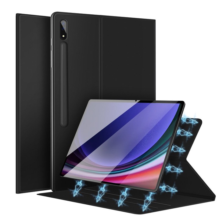 DANYCASE 삼성 갤럭시 탭 펜슬롯 마그네틱 케이스, 블랙, 1개 DANYCASE 삼성 갤럭시 탭 펜슬롯 마그네틱 케이스, 블랙, 1개