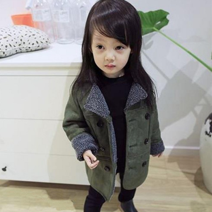 꼬꼬몽 유아 카키더블 코트 겨울 털 점퍼 무스탕