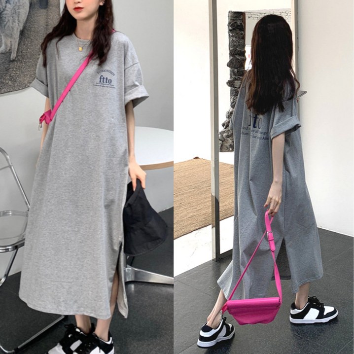 핏몬 여성 루즈핏 반팔 빅사이즈 찰랑 롱 원피스 5종 핏몬 여성 루즈핏 반팔 빅사이즈 찰랑 롱 원피스 5종