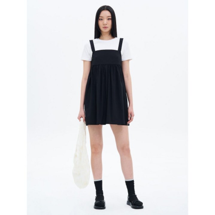 매장정품 에잇세컨즈 8SECONDS 백리본 미니 원피스 블랙 125571MQ85 203853