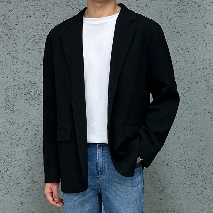 더맨쉽 베이직 링클프리 스판 블레이져 캐주얼 자켓 M4XL 빅사이즈 SBTJK12003