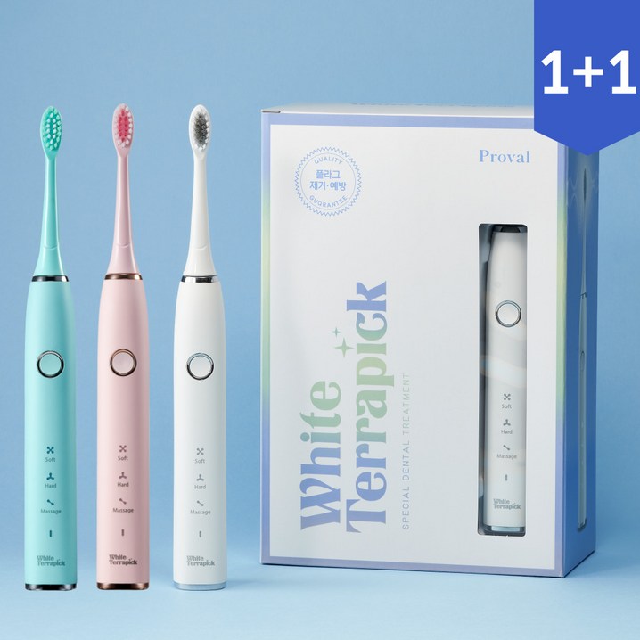 치과약국판매 저자극 음파전동칫솔 프로벨 11 칫솔모4P 1년무상AS, 화이트핑크, 2개