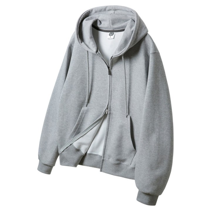 앨빈클로 남녀공용 무지 레귤러핏 투웨이 후드집업 AZH673