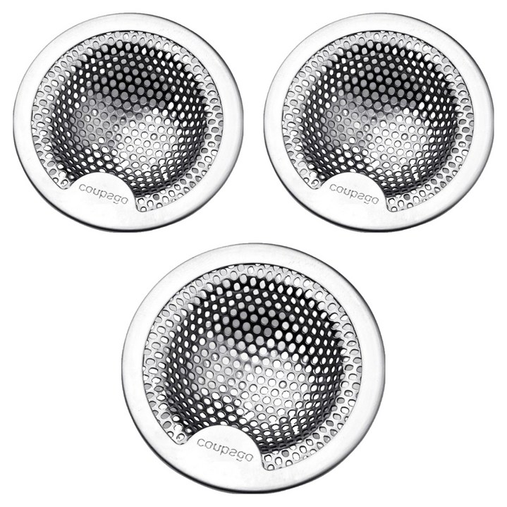 쿠파고 스텐 304 이물질 욕조거름망 2p, 실버