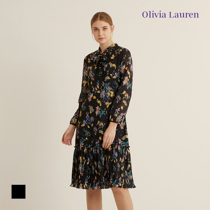 [올리비아로렌] 밑단 플리츠 장식 원피스_VOCOAXS2121