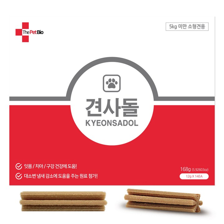 견사돌 강아지 간식 닭고기 치석제거 덴탈껌 영양제, 4박스