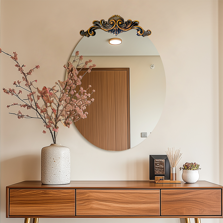 ARTLOGE 타원형 벽거울 엔틱 거울 예쁜 인테리어 거울 유리거울 현관 카페