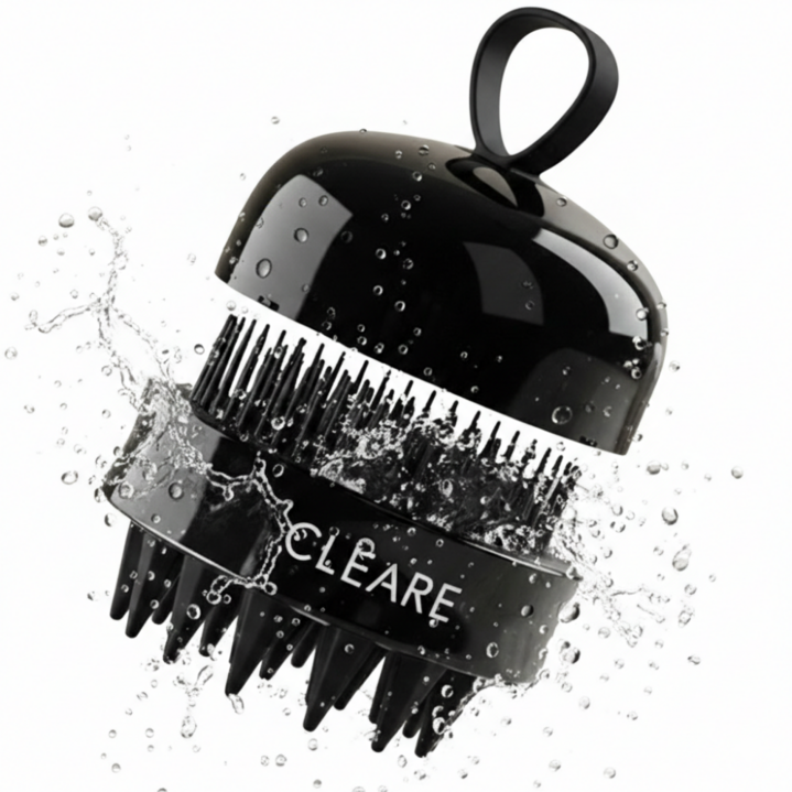 클레아레 듀얼 샴푸 브러쉬 두피 마사지기, 1개, 블랙
