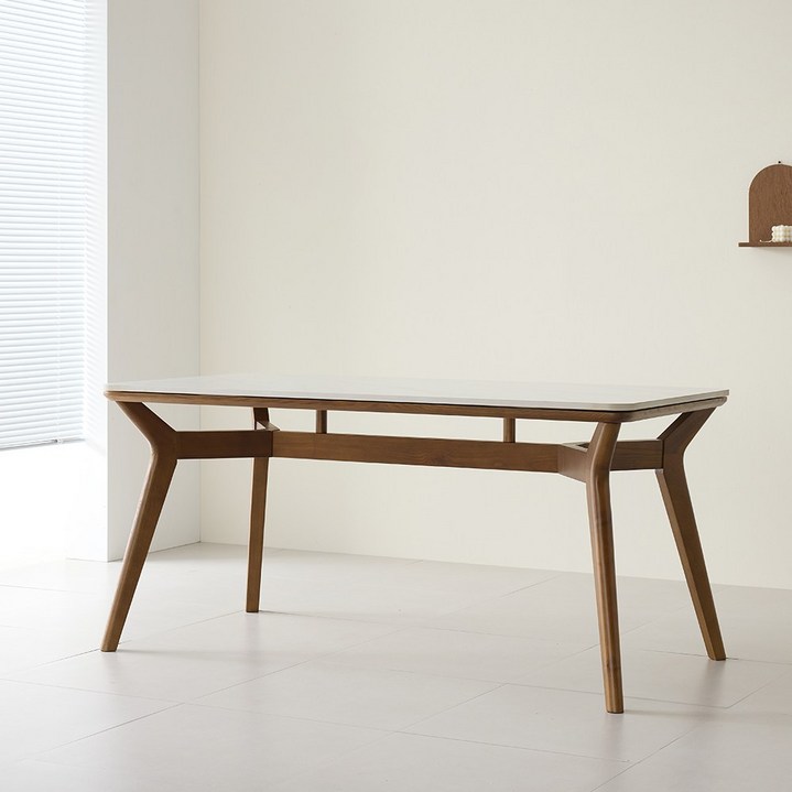 까르엠가구 헤이븐 포세린 양면 세라믹 50R 애쉬 원목 4인용 식탁테이블 1600, 4인용, 4인세라믹160050R헤이븐내츄럴