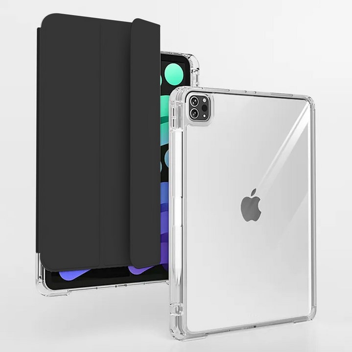 와이드 클리어 아이패드 슬라이드 세로거치 고광택 투명케이스 아이패드 7 8 9 10 에어 6 5 4 프로11 프로13 12 호환 애플펜슬 충전 수납 홀더