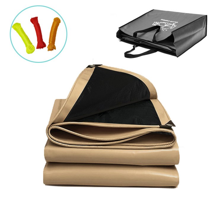 칼루스 다용도 방수포 베이지 4mx4m 타포린 그라운드시트 캠핑천막