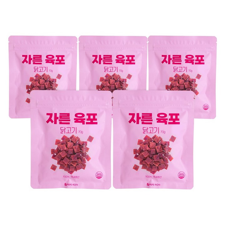 (유통기한 25년8월12일) 페페로니 자른육포 닭고기 70g 세트, 5개