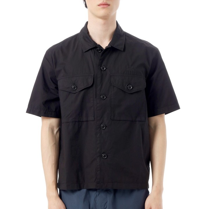 공식정품 CP컴퍼니 반팔티 CP COMPANY 25SS Popeline Short Sleeve Overshirt 18CMSH236A 005328G 999 포플린 숏 슬리브