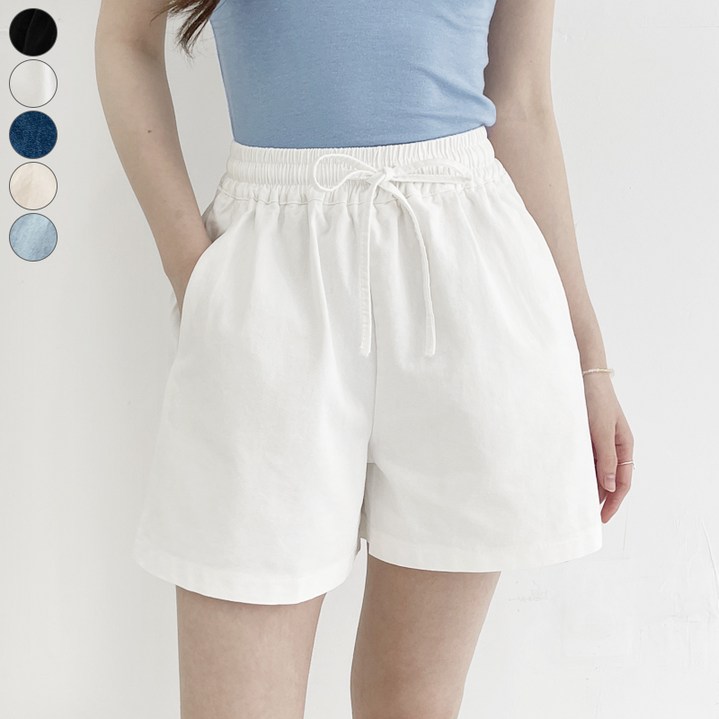 여리진 여성용 쫀쫀 밴드 A라인 코튼 면 반바지 데일리 팬츠 바지 5color