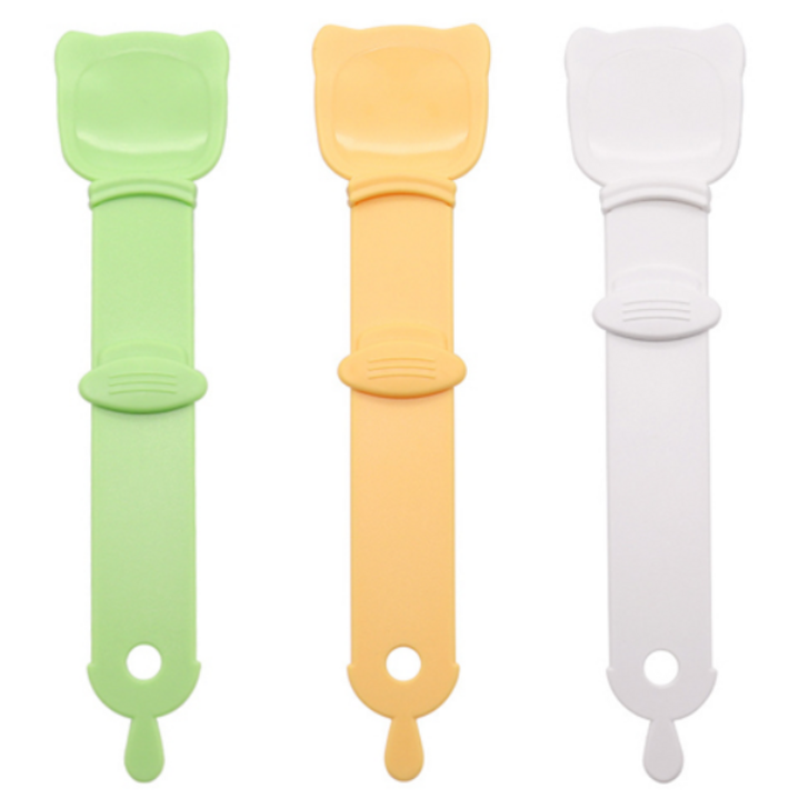 라라하우스 제니 슬라이딩 펫 간식 스푼, 그린+화이트+옐로우, 3개