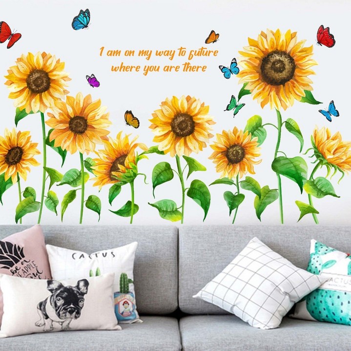 더영흥 포인트 벽지 스티커, 행운 해바라기들