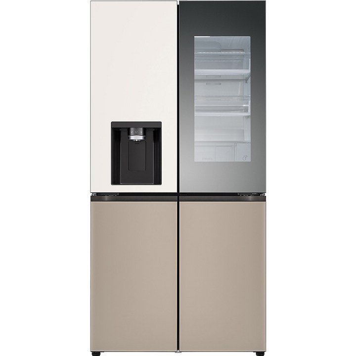 lg얼음냉장고 [색상선택형] LG전자 디오스 오브제 얼음정수기 글라스 4도어 노크온 냉장고 방문설치