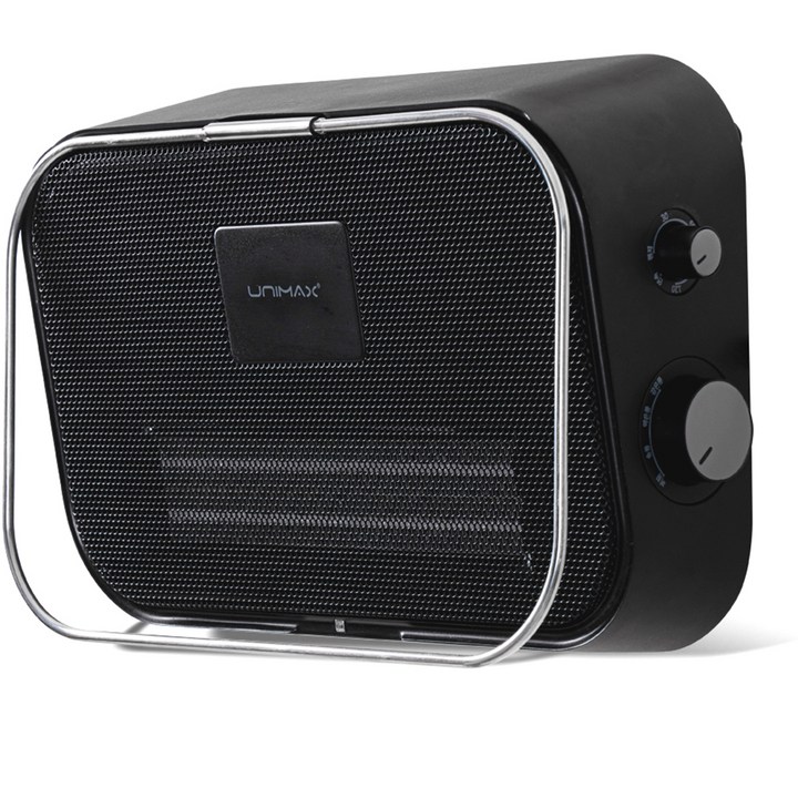 유니맥스 벽걸이형 PTC 욕실 전기 온풍기, UPTB3205B, 블랙