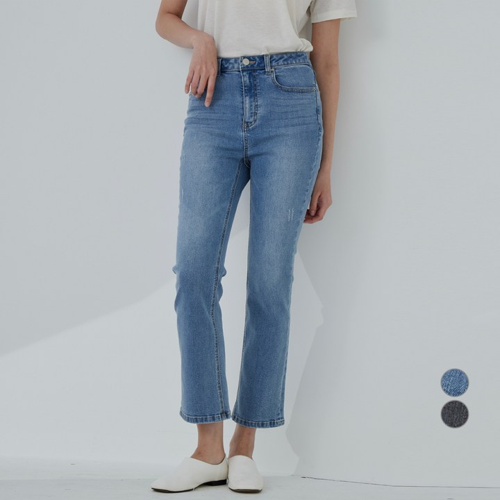 아피나르 슬림핏 세미부츠컷 데일리 데님