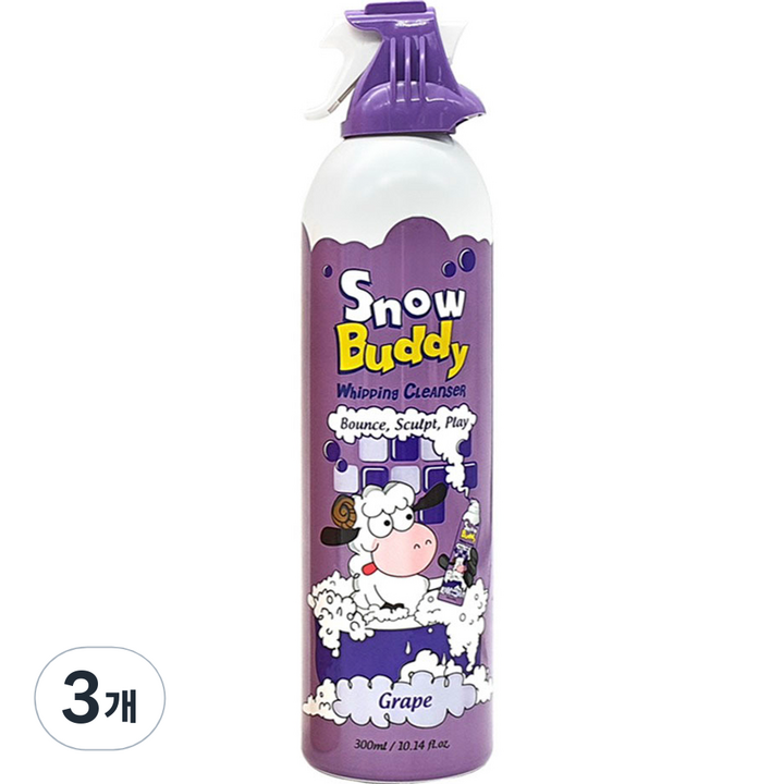 스노우버디 아동용 대용량 휘핑 클렌저 그레이프향, 3개, 300ml