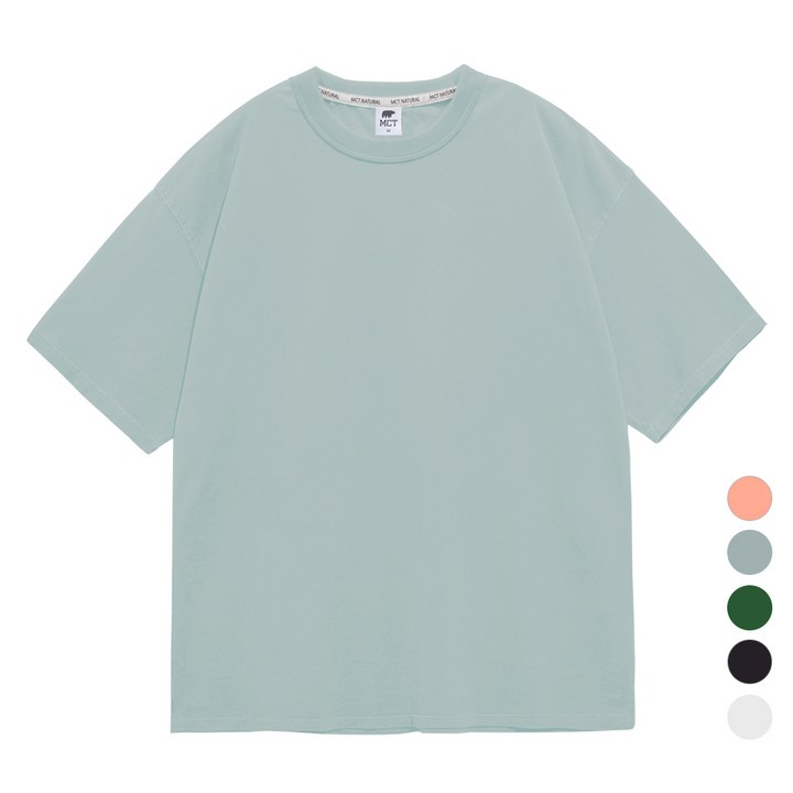 엠씨티 남녀공용 빅사이즈 데일리 오버핏 무지 반팔 티셔츠