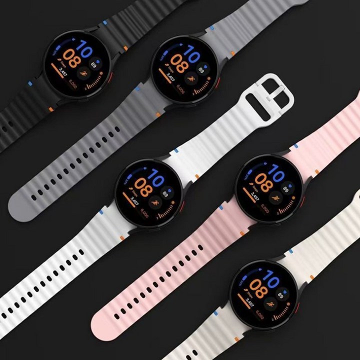 삼성 갤럭시 워치4 40/44/42/46MM 골프에디션 날개형 포인트 실리콘 우레탄 시계줄 스트랩 밴드 SM-R860/870/880/890/5, 카키, 1개