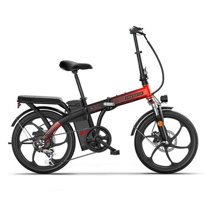전기자전거 20인치 전기 자전거 6단 변속기 48v 리튬배터리 아빠퇴직선물 입학선물 와이프생일선물, 살구색