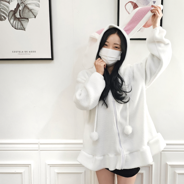 다왕 JqODR010 토끼 후드 망토 담요
