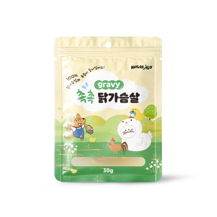 [유통기한 임박할인] 네이처알로 강아지 고양이 스팀 간식 촉촉 닭가슴살, 30g, 30개